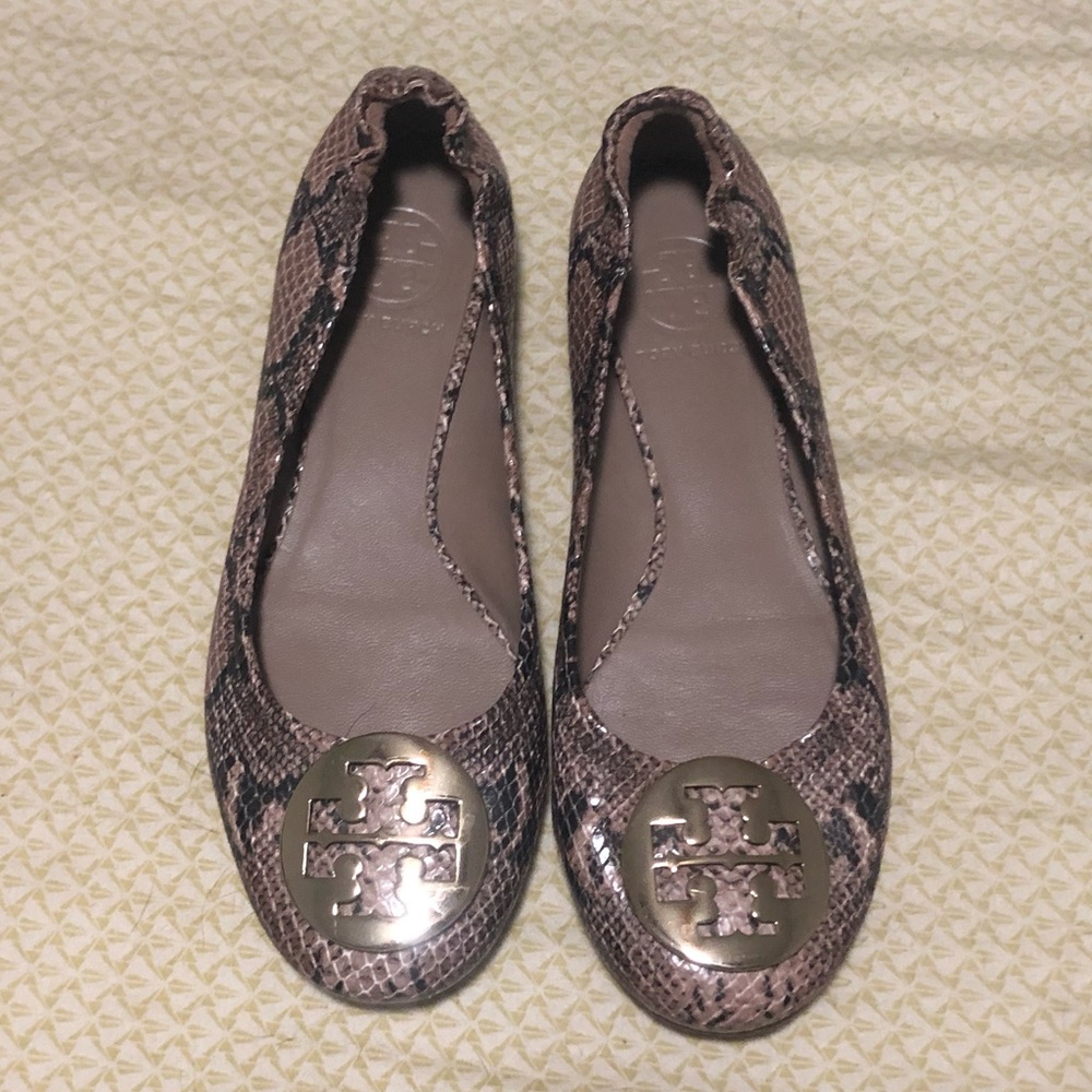 Tory Burch Snake Skin Flats